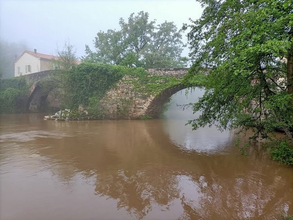 La rivière Dadou au pont vieux de Lafenasse (Tarn), photo de Etienne BUSQUETS y