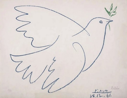 La colombe de la paix, Pablo PICASSO, lithographie, 1961 y